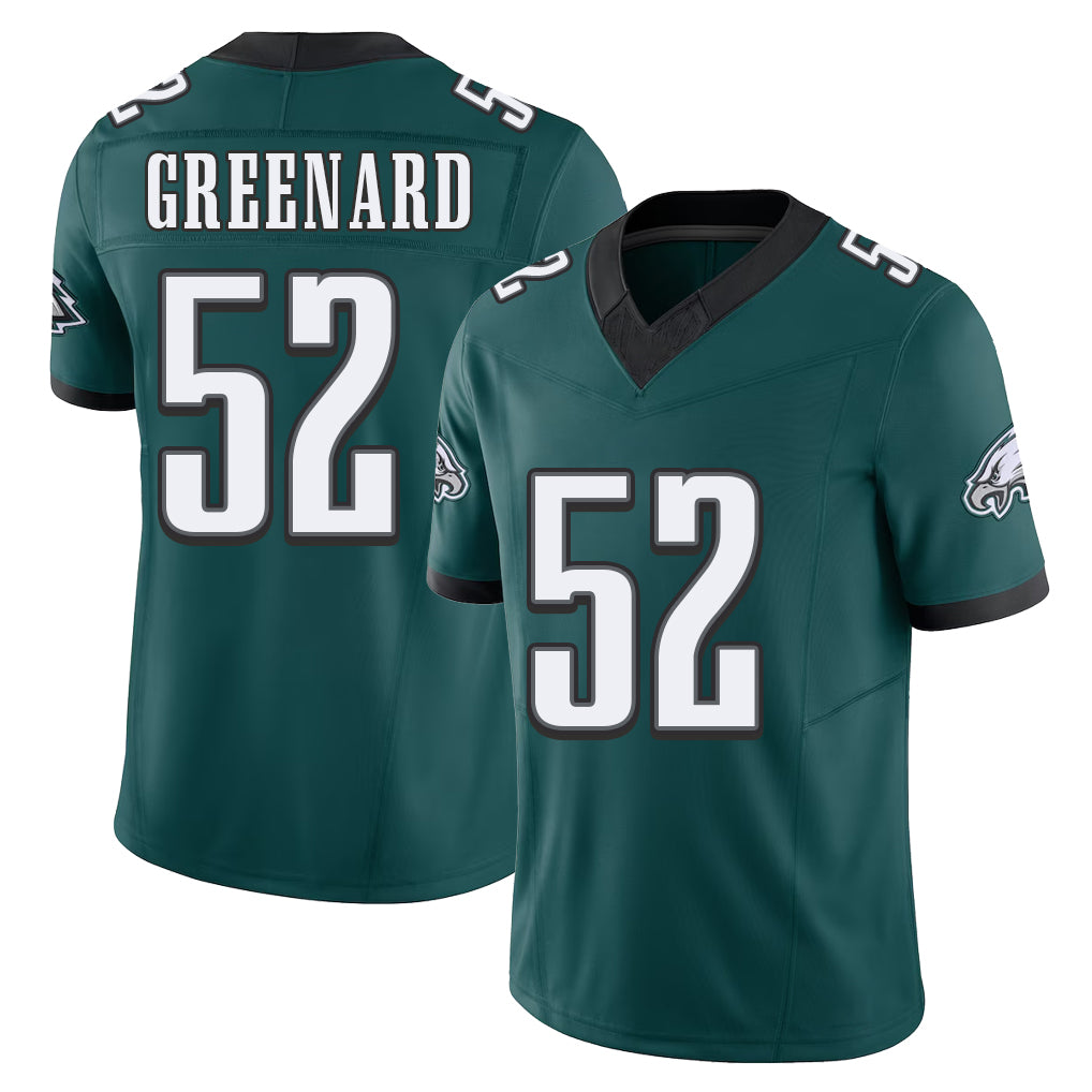 Philadelphia #52 Greenard Player Football V Neck Short Sleeve Midnight Green Jersey Jonathan For Men Youth Women Gift