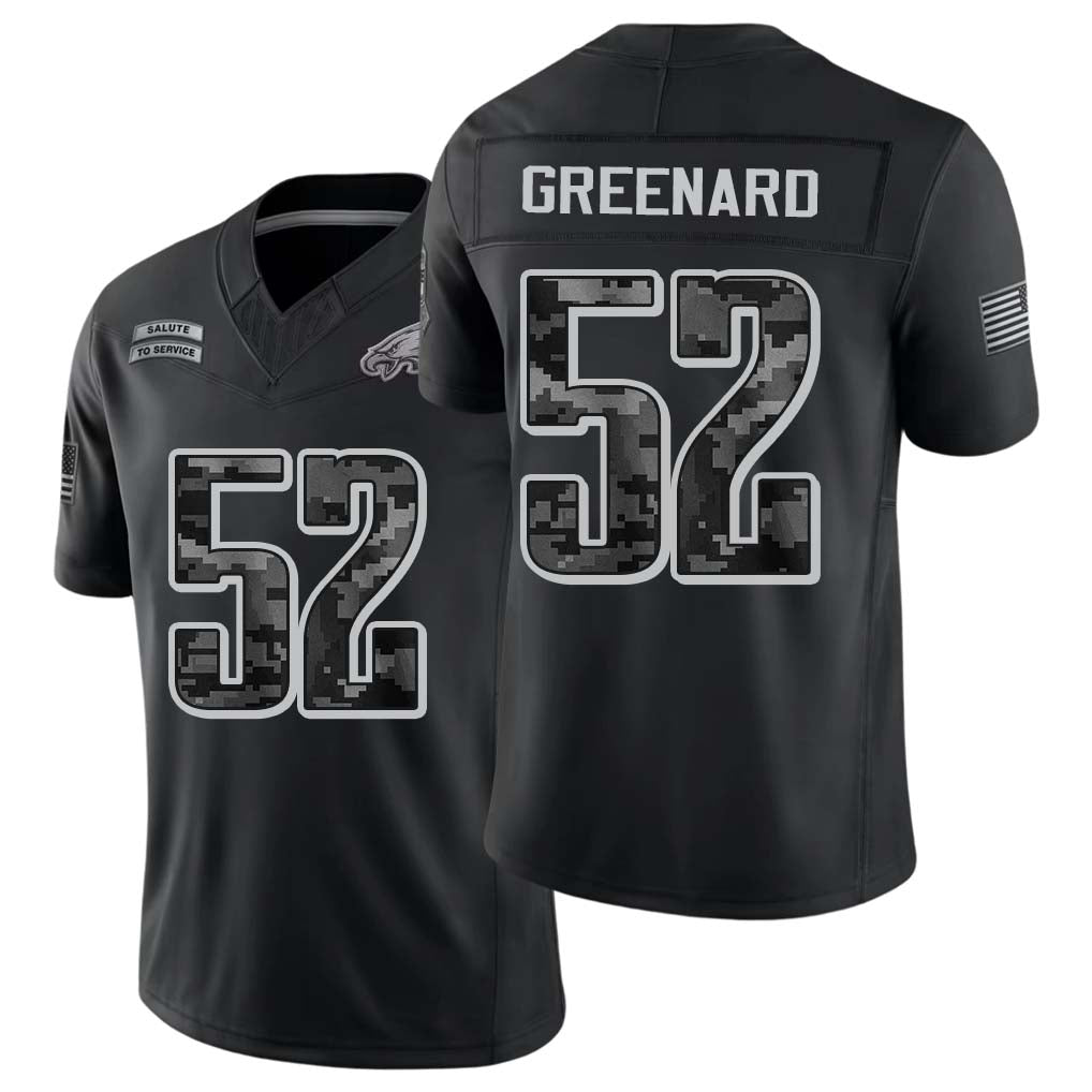 Philadelphia #52 Greenard Player Football V Neck Short Sleeve Black Jersey Jonathan For Men Youth Women Gift
