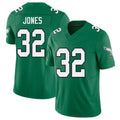 Philadelphia #32 Jones Player Football V Neck Short Sleeve Kelly Green Jersey Jonathan For Men Youth Women Gift