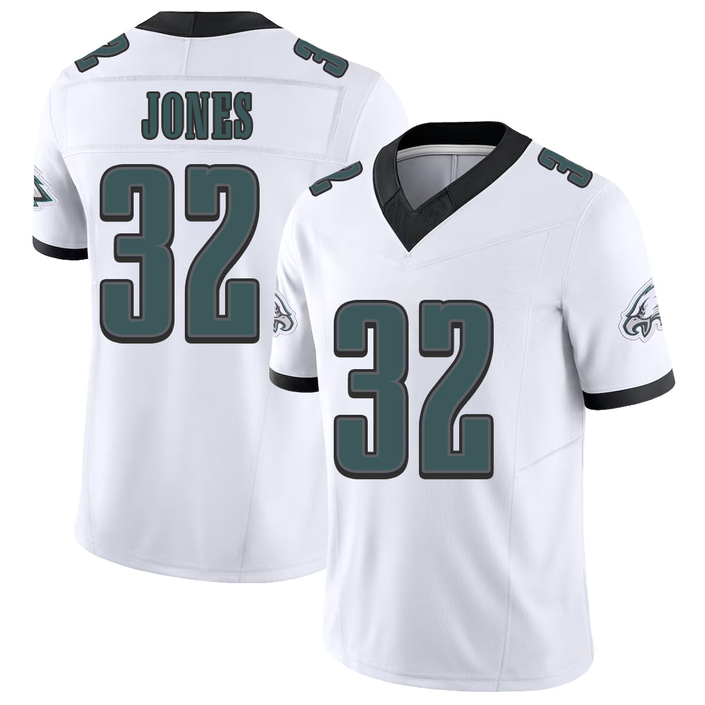 Philadelphia #32 Jones Player Football V Neck Short Sleeve White Jersey Jonathan For Men Youth Women Gift