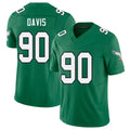 Philadelphia #90 Davis Player Football V Neck Short Sleeve Kelly Green Jersey Jordan For Men Youth Women Gift