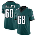 Philadelphia #68 Mailata Player Football V Neck Short Sleeve Midnight Green Jersey Jordan For Men Youth Women Gift