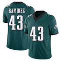 Philadelphia #43 Ramirez Player Football V Neck Short Sleeve Midnight Green Jersey Jose For Men Youth Women Gift