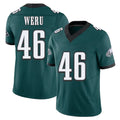 Philadelphia #46 Weru Player Football V Neck Short Sleeve Midnight Green Jersey Joshua For Men Youth Women Gift