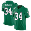 Philadelphia #34 Gushiken Player Football V Neck Short Sleeve Kelly Green Jersey Kapena For Men Youth Women Gift