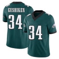 Philadelphia #34 Gushiken Player Football V Neck Short Sleeve Midnight Green Jersey Kapena For Men Youth Women Gift