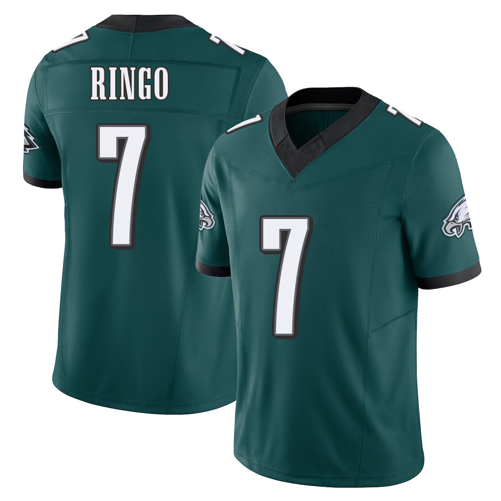 Philadelphia #7 Ringo Player Football V Neck Short Sleeve Midnight Green Jersey Kelee For Men Youth Women Gift