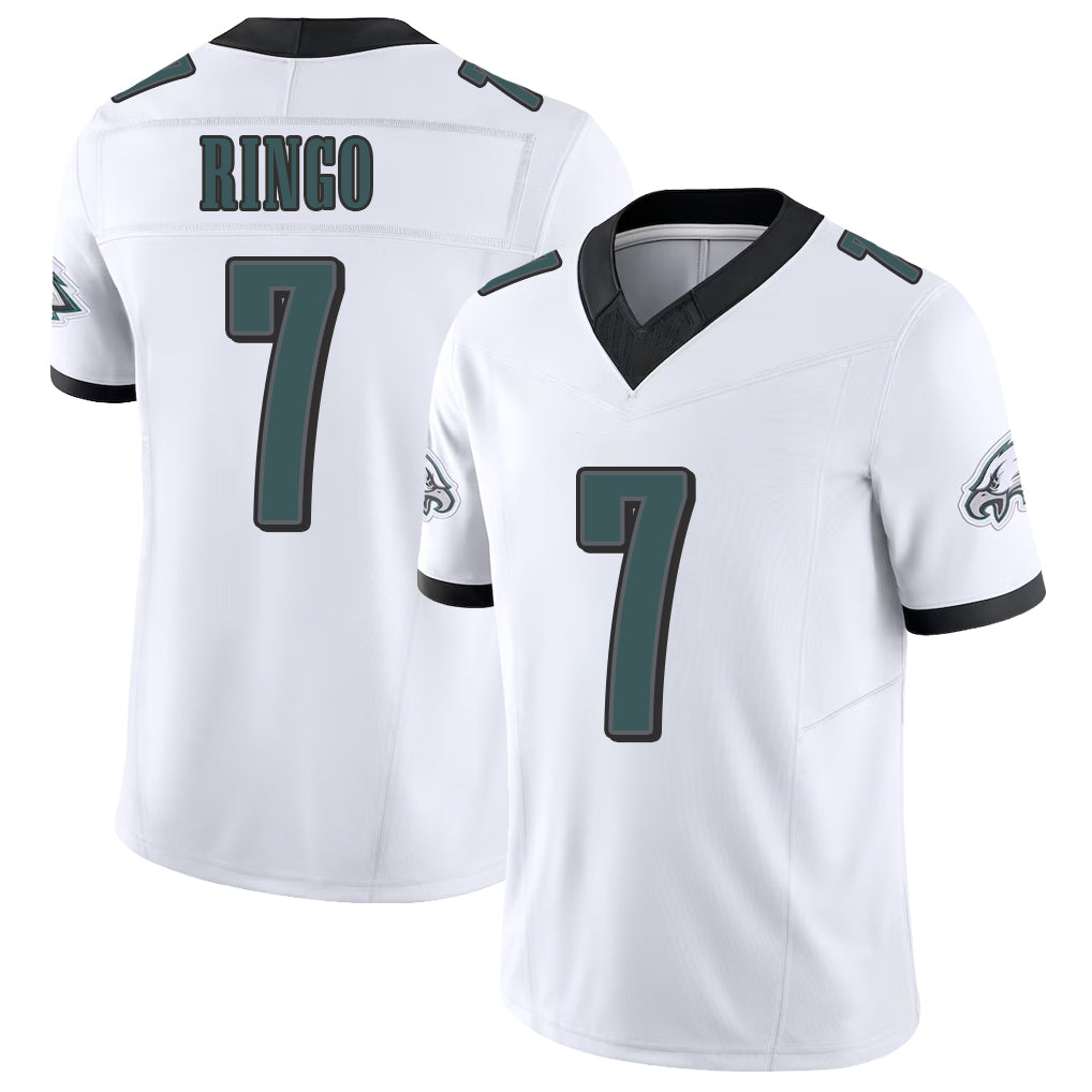 Philadelphia #7 Ringo Player Football V Neck Short Sleeve White Jersey Kelee For Men Youth Women Gift