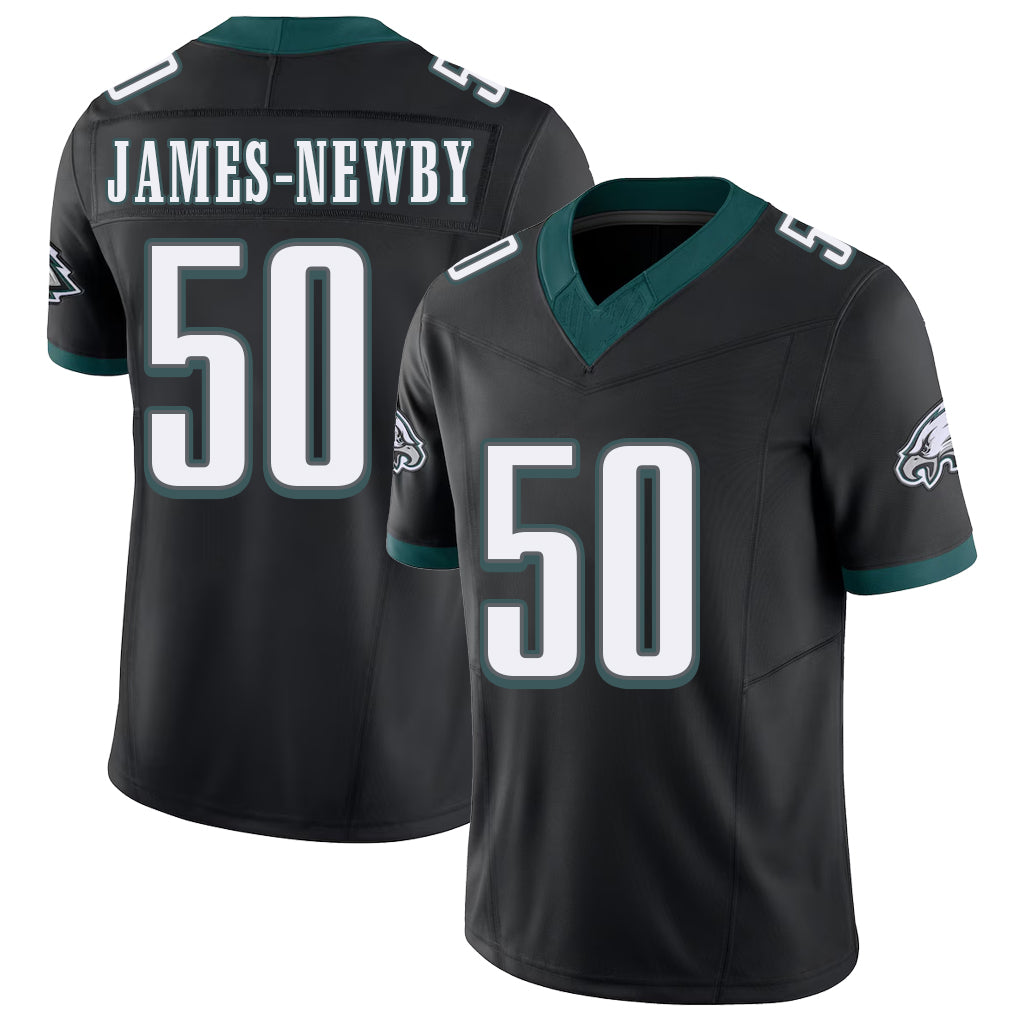 Philadelphia #50 James-Newby Player Football V Neck Short Sleeve Black Jersey Keyshawn For Men Youth Women Gift