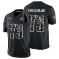 Philadelphia #73 Amegadjie Player Football V Neck Short Sleeve Black Jersey Kiran For Men Youth Women Gift