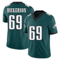 Philadelphia #69 Dickerson Player Football V Neck Short Sleeve Midnight Green Jersey Landon For Men Youth Women Gift