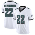 Philadelphia #22 McWilliams Player Football V Neck Short Sleeve White Jersey Mac For Men Youth Women Gift