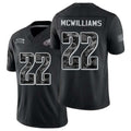 Philadelphia #22 McWilliams Player Football V Neck Short Sleeve Black Jersey Mac For Men Youth Women Gift