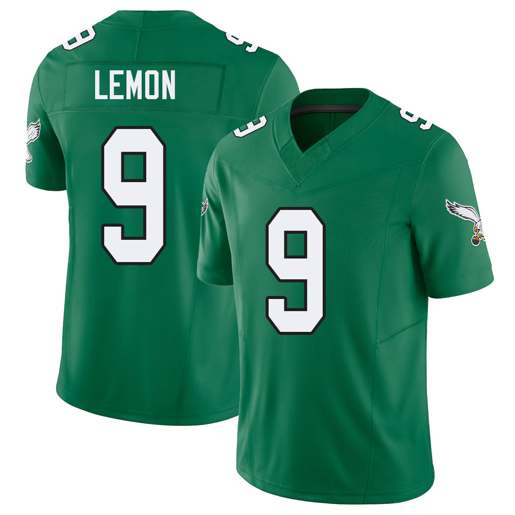 Philadelphia #9 Lemon Player Football V Neck Short Sleeve Kelly Green Jersey Makai For Men Youth Women Gift