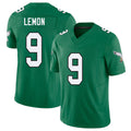 Philadelphia #9 Lemon Player Football V Neck Short Sleeve Kelly Green Jersey Makai For Men Youth Women Gift