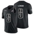 Philadelphia #9 Lemon Player Football V Neck Short Sleeve Black Jersey Makai For Men Youth Women Gift