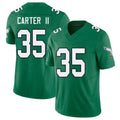 Philadelphia #35 Carter II Player Football V Neck Short Sleeve Kelly Green Jersey Michael For Men Youth Women Gift