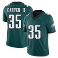 Philadelphia #35 Carter II Player Football V Neck Short Sleeve Midnight Green Jersey Michael For Men Youth Women Gift