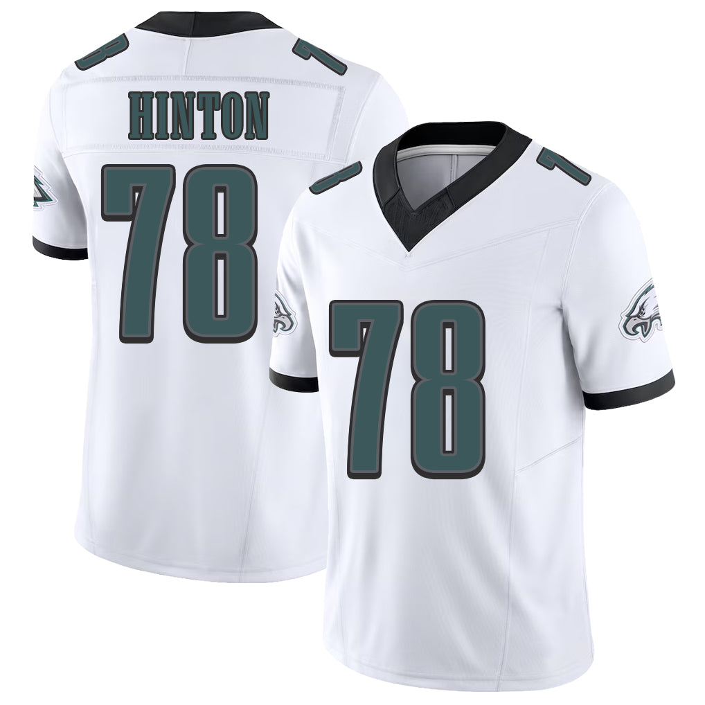Philadelphia #78 Hinton Player Football V Neck Short Sleeve White Jersey Myles For Men Youth Women Gift