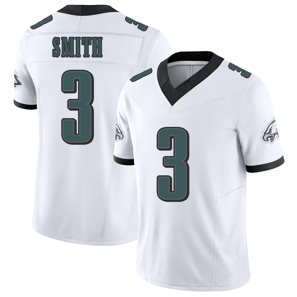 Philadelphia #3 Smith Player Football V Neck Short Sleeve White Jersey Nolan For Men Youth Women Gift