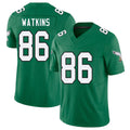 Philadelphia #86 Watkins Player Football V Neck Short Sleeve Kelly Green Jersey Quez For Men Youth Women Gift