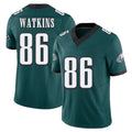 Philadelphia #86 Watkins Player Football V Neck Short Sleeve Midnight Green Jersey Quez For Men Youth Women Gift
