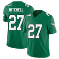Philadelphia #27 Mitchell Player Football V Neck Short Sleeve Kelly Green Jersey Quinyon For Men Youth Women Gift