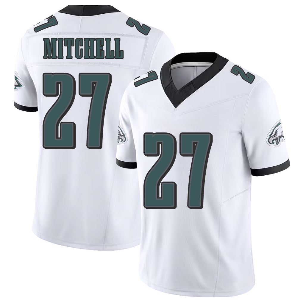 Philadelphia #27 Mitchell Player Football V Neck Short Sleeve White Jersey Quinyon For Men Youth Women Gift