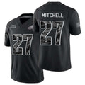 Philadelphia #27 Mitchell Player Football V Neck Short Sleeve Black Jersey Quinyon For Men Youth Women Gift