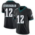 Philadelphia #12 Cunningham Player Football V Neck Short Sleeve Black Jersey Randall For Men Youth Women Gift