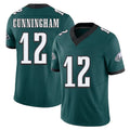 Philadelphia #12 Cunningham Player Football V Neck Short Sleeve Midnight Green Jersey Randall For Men Youth Women Gift