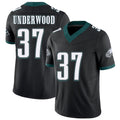 Philadelphia #37 Underwood Player Football V Neck Short Sleeve Black Jersey Rocco For Men Youth Women Gift