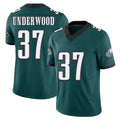 Philadelphia #37 Underwood Player Football V Neck Short Sleeve Midnight Green Jersey Rocco For Men Youth Women Gift