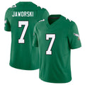 Philadelphia #7 Jaworski Player Football V Neck Short Sleeve Kelly Green Jersey Ron For Men Youth Women Gift