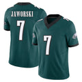 Philadelphia #7 Jaworski Player Football V Neck Short Sleeve Midnight Green Jersey Ron For Men Youth Women Gift