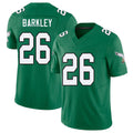 Philadelphia #26 Barkley Player Football V Neck Short Sleeve Kelly Green Jersey Saquon For Men Youth Women Gift