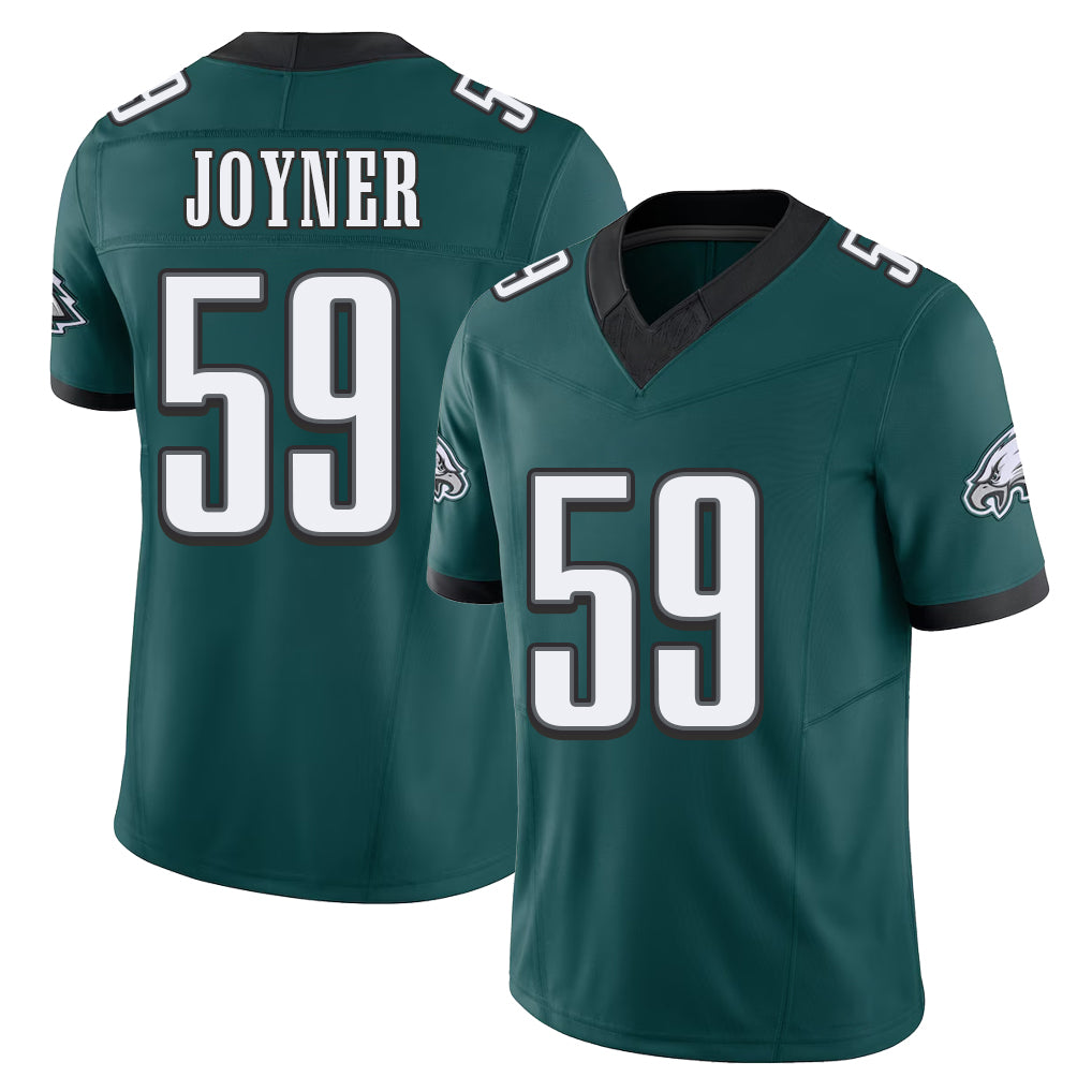 Philadelphia #59 Joyner Player Football V Neck Short Sleeve Midnight Green Jersey Seth For Men Youth Women Gift
