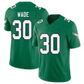Philadelphia #30 Wade Player Football V Neck Short Sleeve Kelly Green Jersey Shaun For Men Youth Women Gift