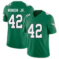 Philadelphia #42 Mondon Jr. Player Football V Neck Short Sleeve Kelly Green Jersey Smael For Men Youth Women Gift