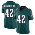 Philadelphia #42 Mondon Jr. Player Football V Neck Short Sleeve Midnight Green Jersey Smael For Men Youth Women Gift