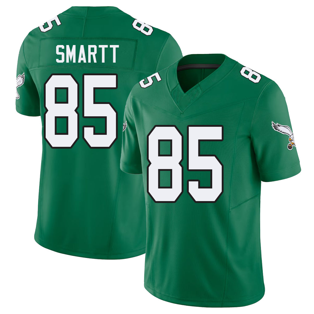 Philadelphia #85 Smartt Player Football V Neck Short Sleeve Kelly Green Jersey Stone For Men Youth Women Gift