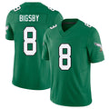 Philadelphia #8 Bigsby Player Football V Neck Short Sleeve Kelly Green Jersey Tank For Men Youth Women Gift