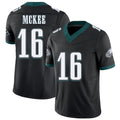 Philadelphia #16 McKee Player Football V Neck Short Sleeve Black Jersey Tanner For Men Youth Women Gift