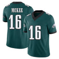 Philadelphia #16 McKee Player Football V Neck Short Sleeve Midnight Green Jersey Tanner For Men Youth Women Gift
