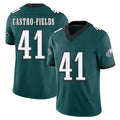 Philadelphia #41 Castro-Fields Player Football V Neck Short Sleeve Midnight Green Jersey Tariq For Men Youth Women Gift