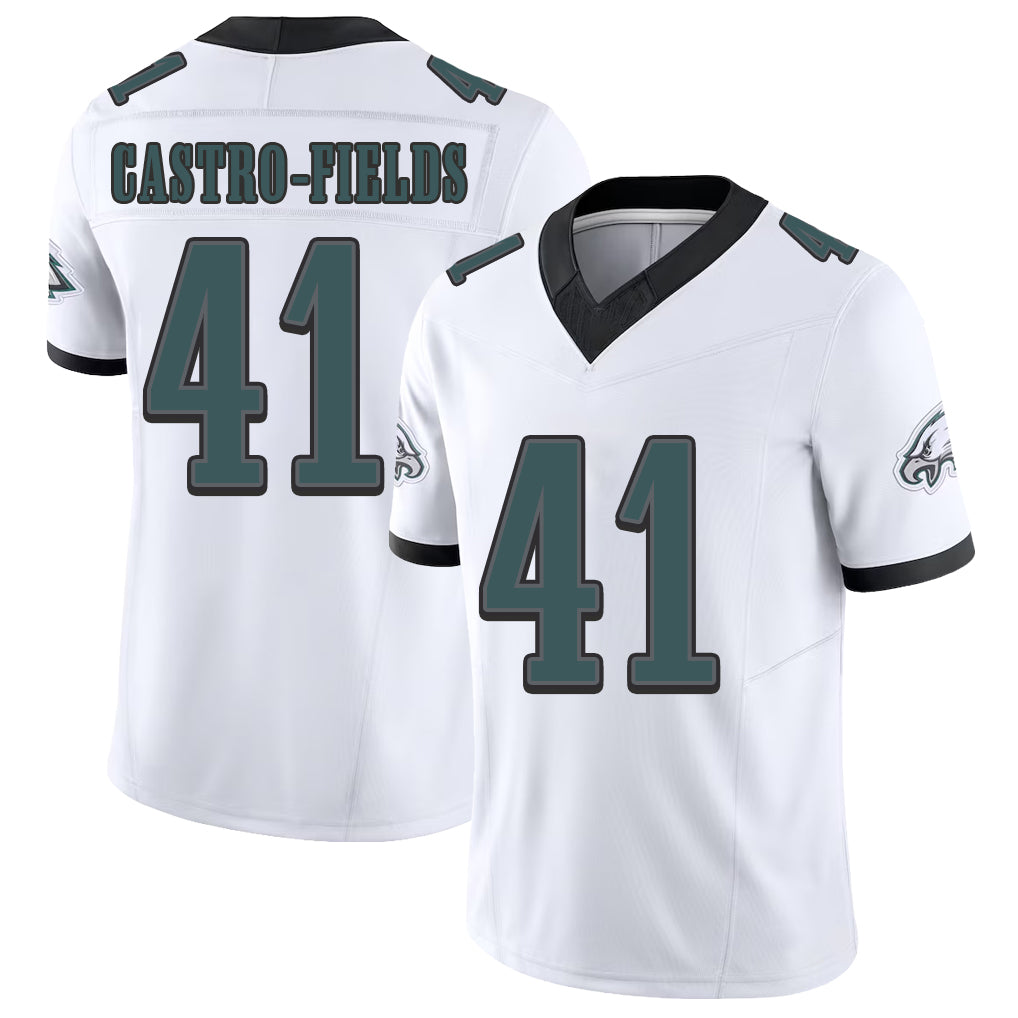 Philadelphia #41 Castro-Fields Player Football V Neck Short Sleeve White Jersey Tariq For Men Youth Women Gift