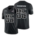 Philadelphia #95 Robinson Player Football V Neck Short Sleeve Black Jersey Ty For Men Youth Women Gift