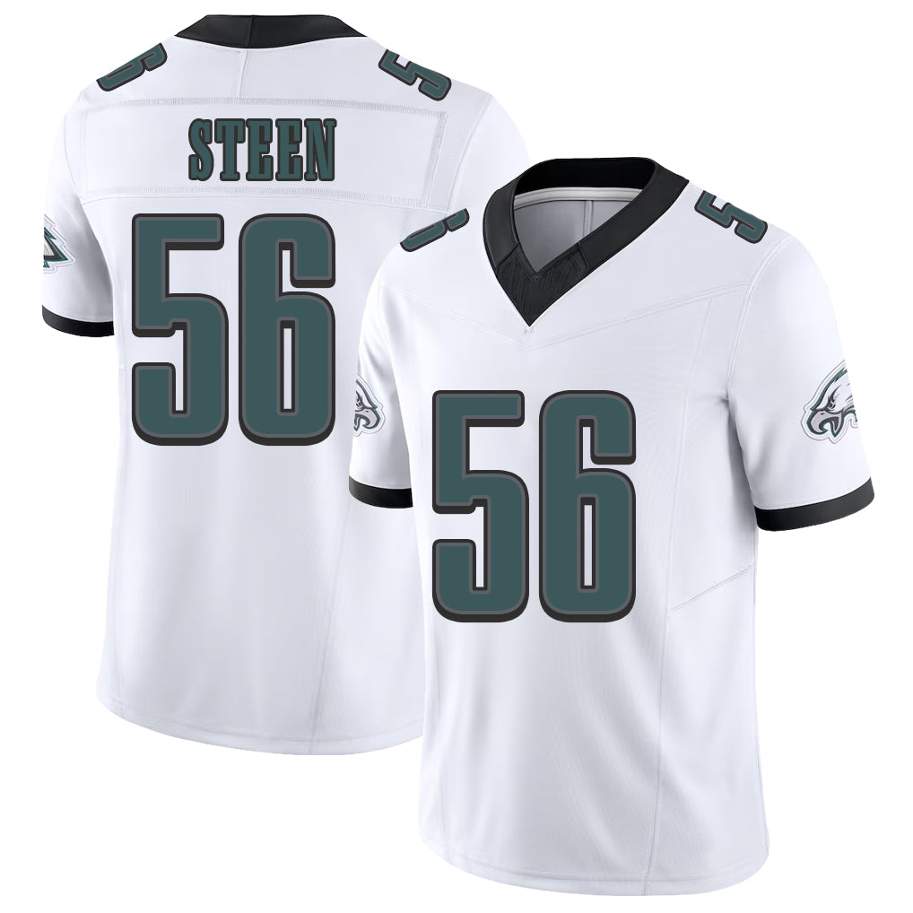 Philadelphia #56 Steen Player Football V Neck Short Sleeve White Jersey Tyler For Men Youth Women Gift