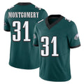 Philadelphia #31 Montgomery Player Football V Neck Short Sleeve Midnight Green Jersey Wilbert For Men Youth Women Gift