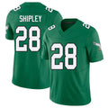 Philadelphia #28 Shipley Player Football V Neck Short Sleeve Kelly Green Jersey Will For Men Youth Women Gift